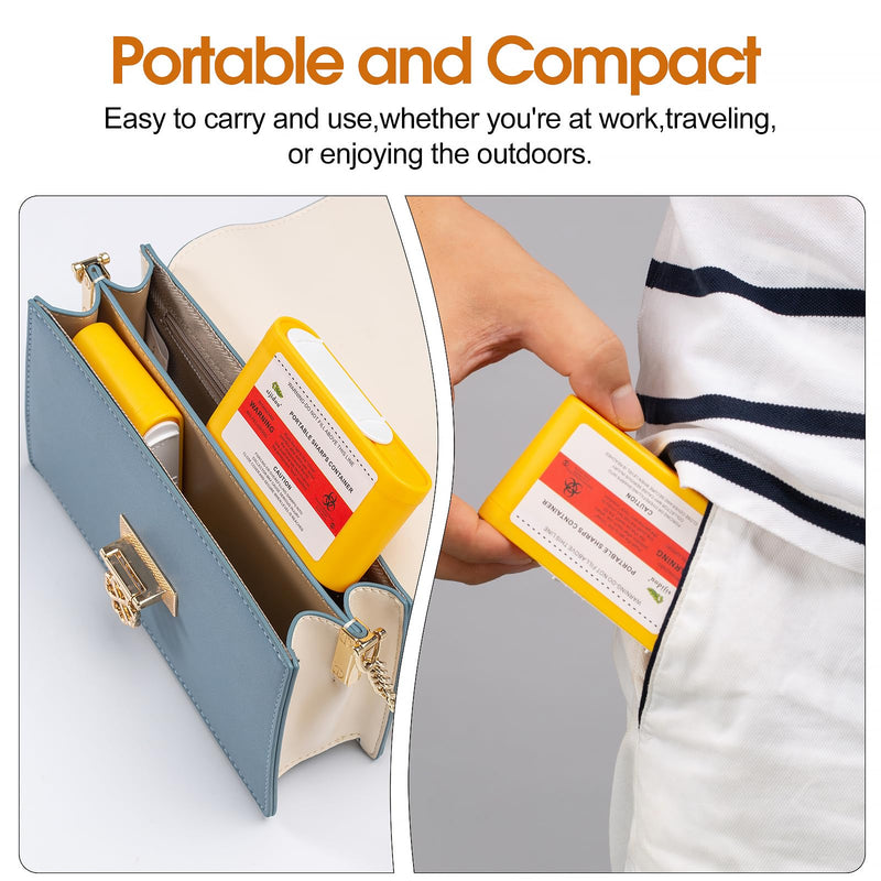 [Australia - AusPower] - Portable Sharps Container Designed for Safe and Easy Disposal of Insulin Needles, Pen Needles, and Other Medical Sharps While Traveling Or at Home (3 Piece) 3 