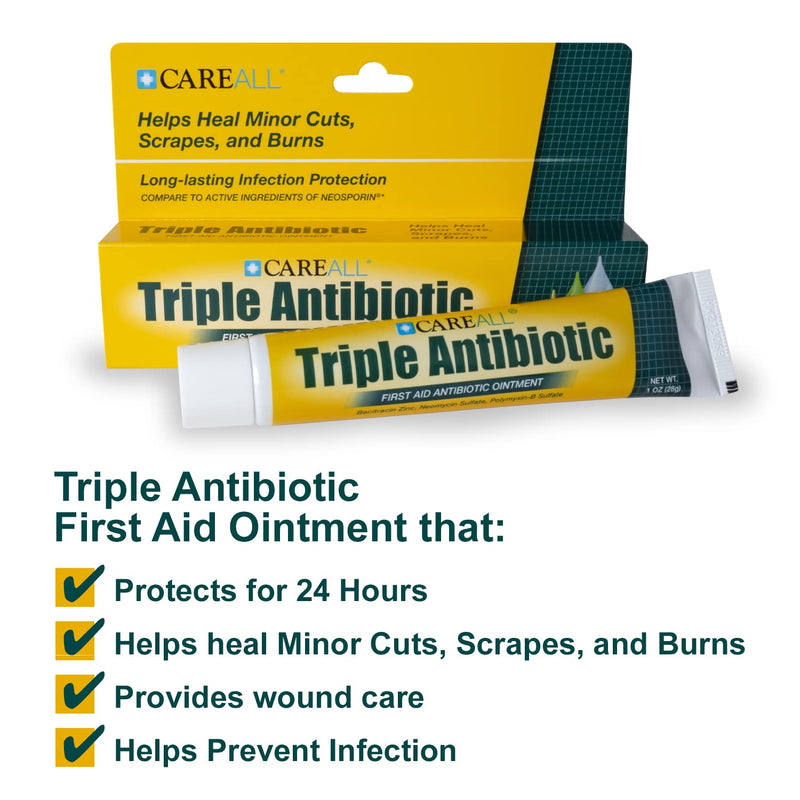 [Australia - AusPower] - CareAll Triple Antibiotic Ointment 1.0 oz (4 Pack), First Aid Ointment for Minor Scrapes, Cuts, and Burns to Help Prevent Infection, Compare to The Active Ingredients of The Leading Brand 