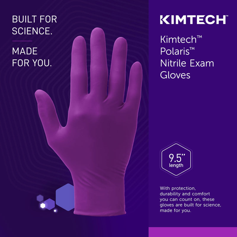 Kimtech™ Polaris™ Nitrile Exam Gloves (62773), 5.9 Mil, Ambidextrous, 9.5”, L, 100 Nitrile Gloves/Box Regular (9.5") Large