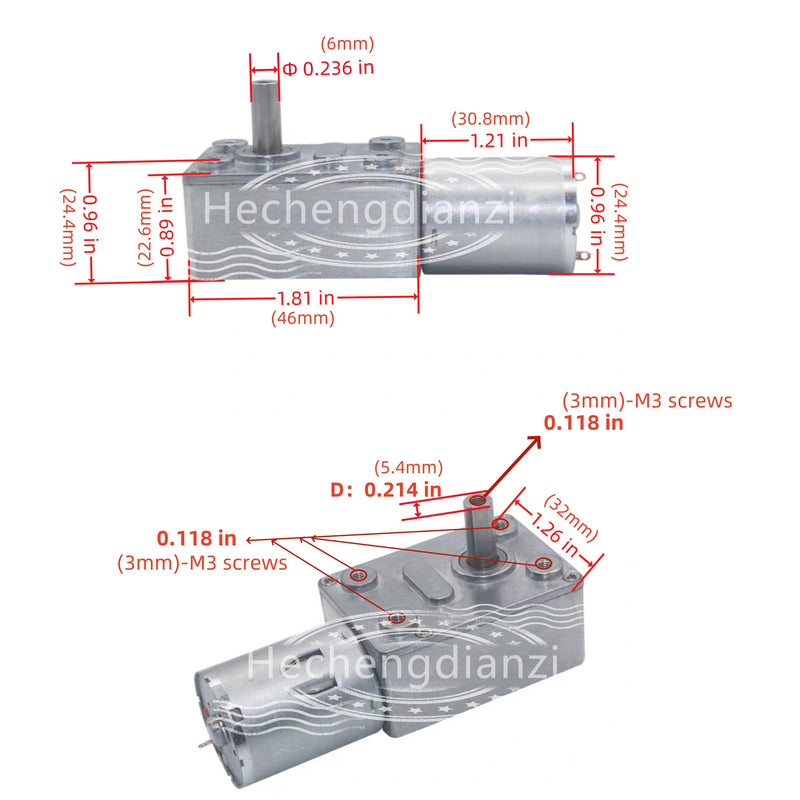 [Australia - AusPower] - DC 12V High Torque Turbo Worm Electric Geared Motor Reduction Speed Reversible JGY-370 ﻿ (12V 10RPM) 12V 10RPM 
