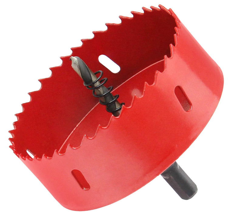 [Australia - AusPower] - Luomorgo 100mm/4" Hole Saw, 1.4 inch Cutting Depth HSS Bi-Metal Hole Cutter for Wood Cornhole Boards Plastic Drywall & Metal Sheet Red 4" / 100mm 