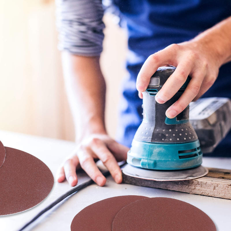 150 mm Eccentric Sandpaper 60/100/150/320/600 Grit, 150 mm Sanding Discs 6 Inch Sanding Sheets for Wood Materials, Chipboard, Metal, Wood (Pack of 50) Ø 150mm