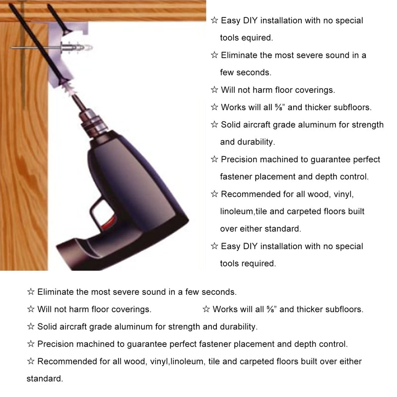 [Australia - AusPower] - Relief Wood Floor Repair Kit Can be Safely Used on Any 5/8 inch or Thicker subfloor(Silvery,12 Pcs) White 12 