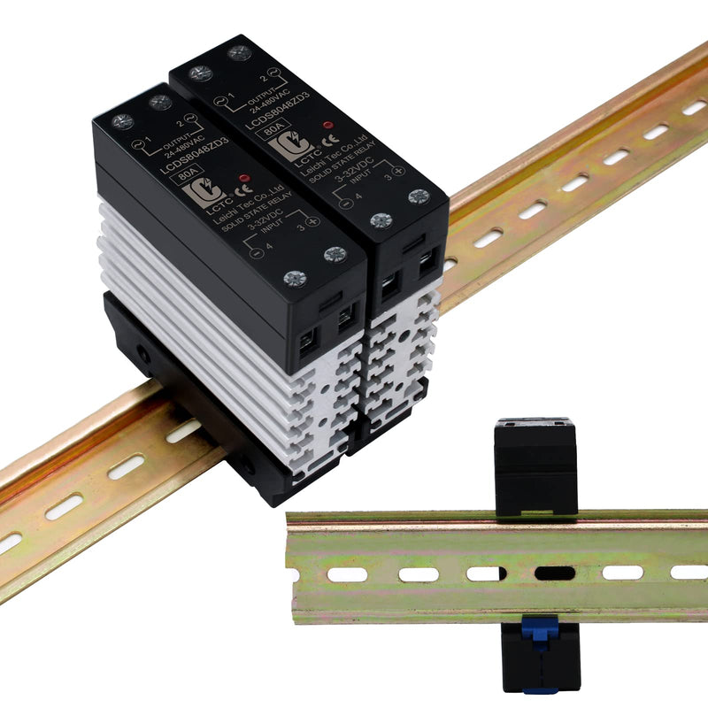 [Australia - AusPower] - SSR 80 DA Solid State Relay DC to AC (Input 3-32V DC Output 24-480V AC) with Radiator, 80A Din Mount SSR (DC to AC 80A) 