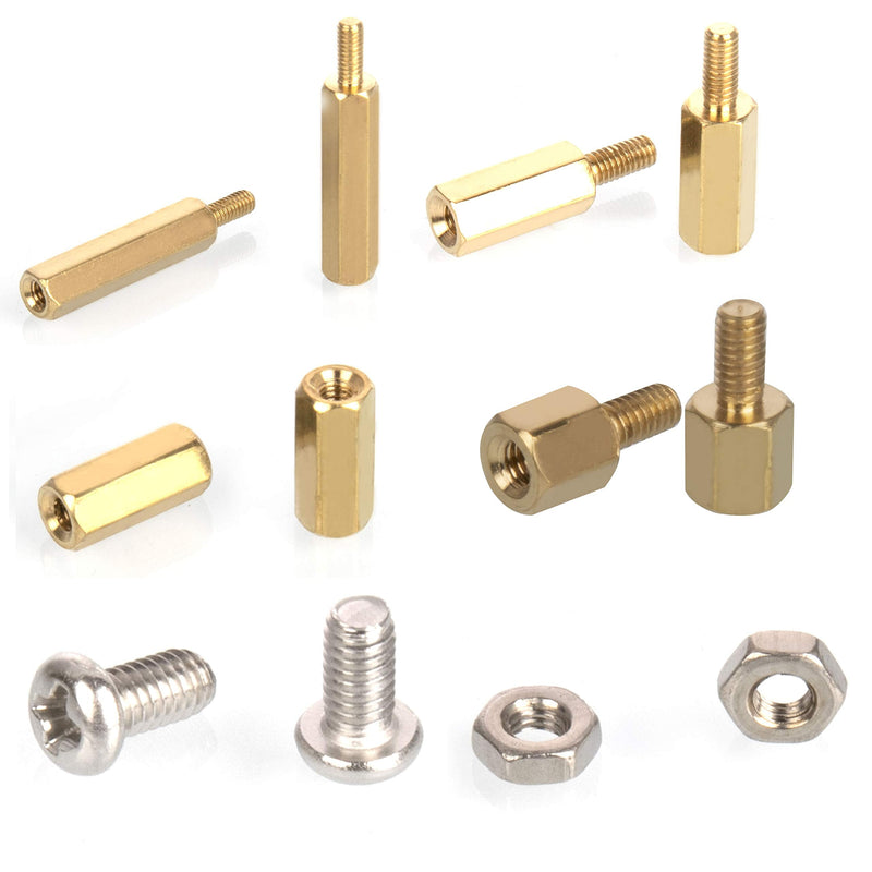 [Australia - AusPower] - Raspberry Pi Installation Tool 160 Pcs/Lot M2.5 Series Hex Brass Spacer/Standoff + Nuts + Screws Raspberry Pi 3 Model B+(Plus) / 3B / Zero W Accessories Kit 