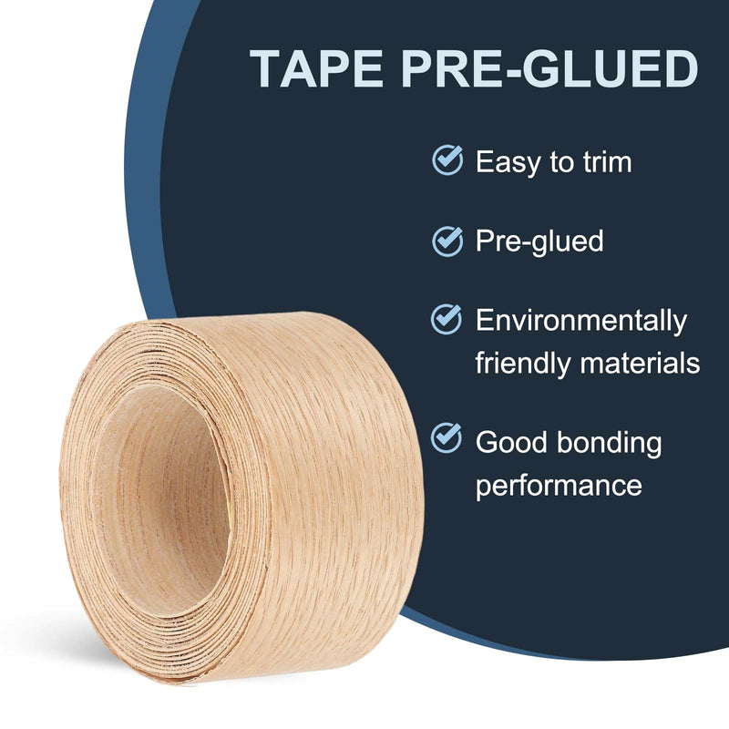 PATIKIL Red Oak Edge Banding, 1-1/2 Inch x 10 ft Wood Veneer Tape Pre-glued Flexible Plywood Edge Banding with Hot Melt Adhesive for Furniture Restoration