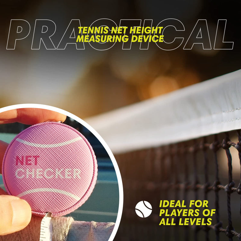 Scoring Right Net Checker Tennis Net Height Measuring Tape and Keyring Pink