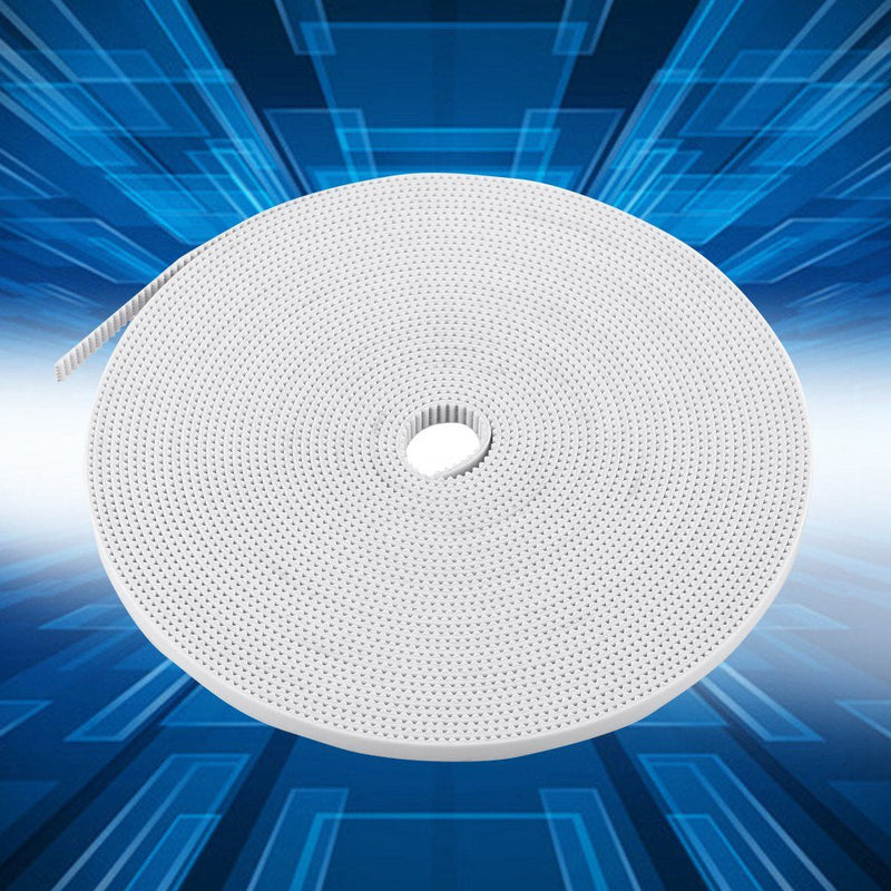 [Australia - AusPower] - GT2 Timing Belt, Reinforced GT2 Belt, 10M White Open Timing Belt for 3D Printer 6mm Wide PU with Steel Core, 6mm Width 