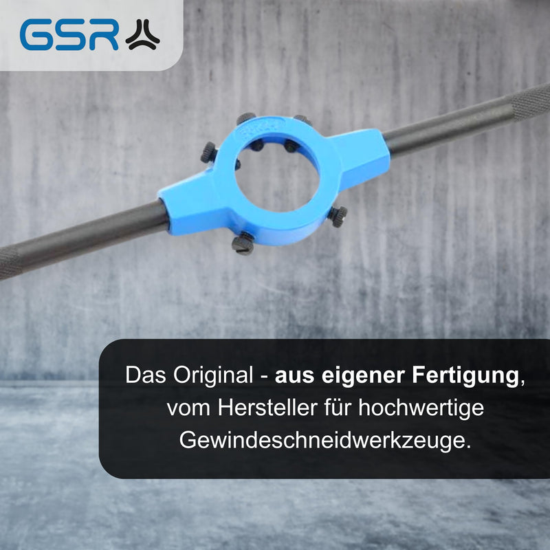 GSR Silver Die Holder (45 x 14) DIN EN 22568 (DIN 223), Die-Cast Zinc, Knurling of Handles for Better Grip, Holds Round Die, Holding Tools 45 x 18 (M18-M22)