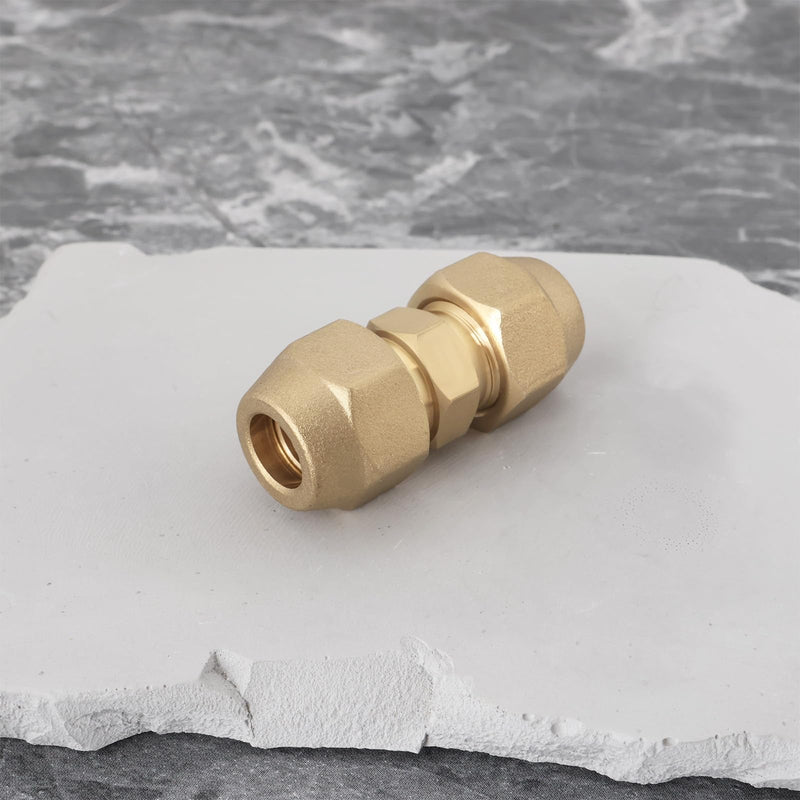 [Australia - AusPower] - 1Pc 3/8 Refrigerant Line Union Nut Brass Flare Union Connector for 9mm and 9.52mm Outer Diameter Air Conditioning Copper Tube 3/8 Inch 