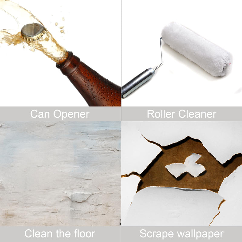 [Australia - AusPower] - Wire Brush Set 6Pcs, Scratch Brushes with Brass/Stainless Steel/Nylon Bristles & 2Pcs Paint Scrapers - Deep Cleaning for Paint Scrubbing, Rust & Dirt Removal and Kitchen Cleaner . Stainless Steel-1 