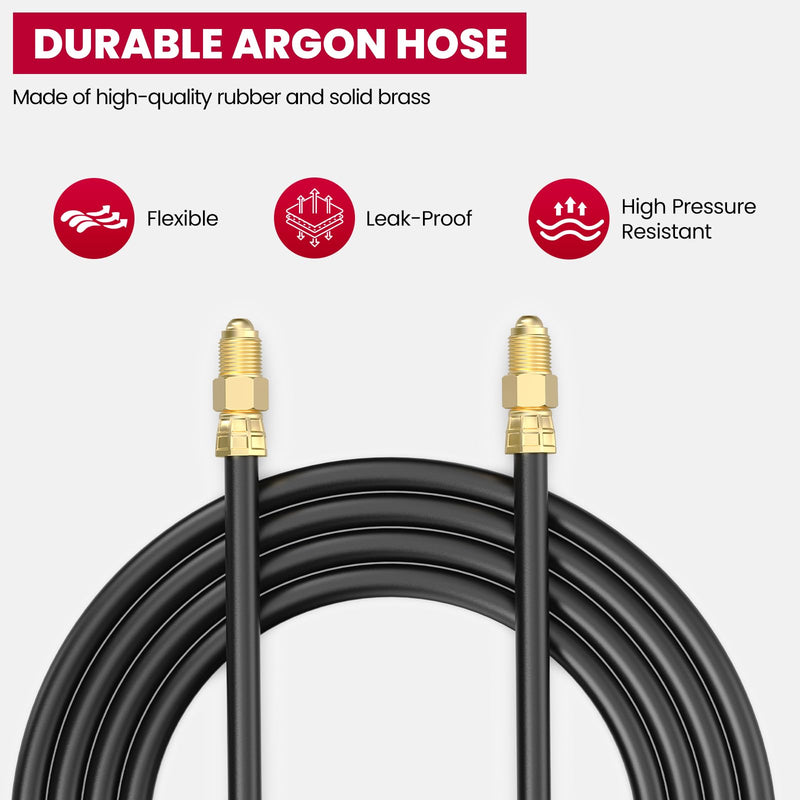 [Australia - AusPower] - bestarc Inert Gas Welding Hose, Argon CO2 Flow Meter Regulator Hose, Mig Tig, This Hose Is Standard UNF 5/8" with Inert Gas Fitting (6.5 Feet) 6.5FT 