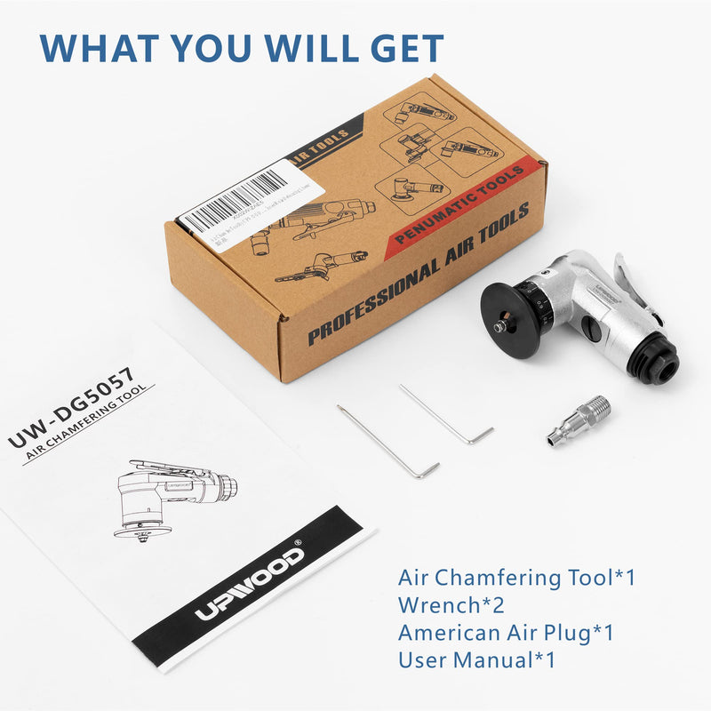 Air Pneumatic Chamfer Tool for Metal, Deburring and Beveling Tool, Mini Handheld Chamfering Machine for Steel Edge and Inner Holeg Mini Chamfering Tool