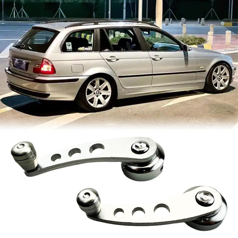 [Australia - AusPower] - 2Pcs Car Window Crank Handle, Aluminum Billet Car Wagon Door Window Winder with Hex Wrench and Screws, Window Riser Winder Crank Replacement Fit for Classic Car (Silver) Silver 