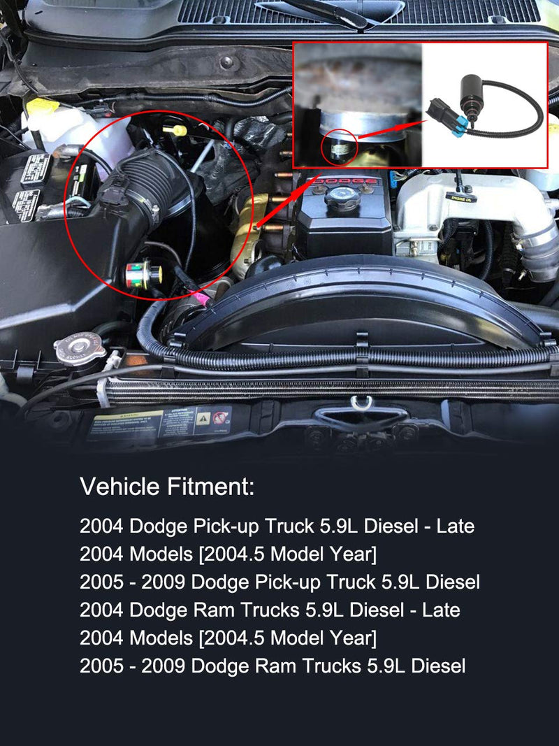 [Australia - AusPower] - 5140305AA Turbo Wastegate Control Solenoid Compatible with 2004 2005 2006 2007 2008 2009 D-odge Ram 2500 3500 Cummins Diesel 5.9L Replacement# 4036054 