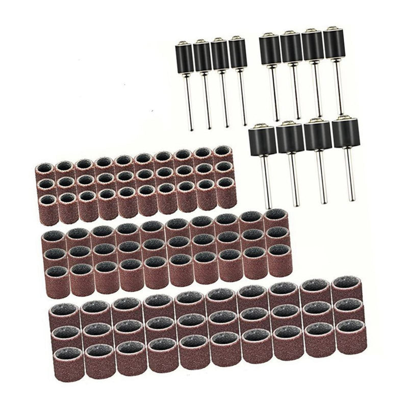 [Australia - AusPower] - Pack of 90 Sand Rings + 12 Pieces Sand Drum, Rotating Sanding Ring, Sand Drum for Sanding and Polishing Tools 
