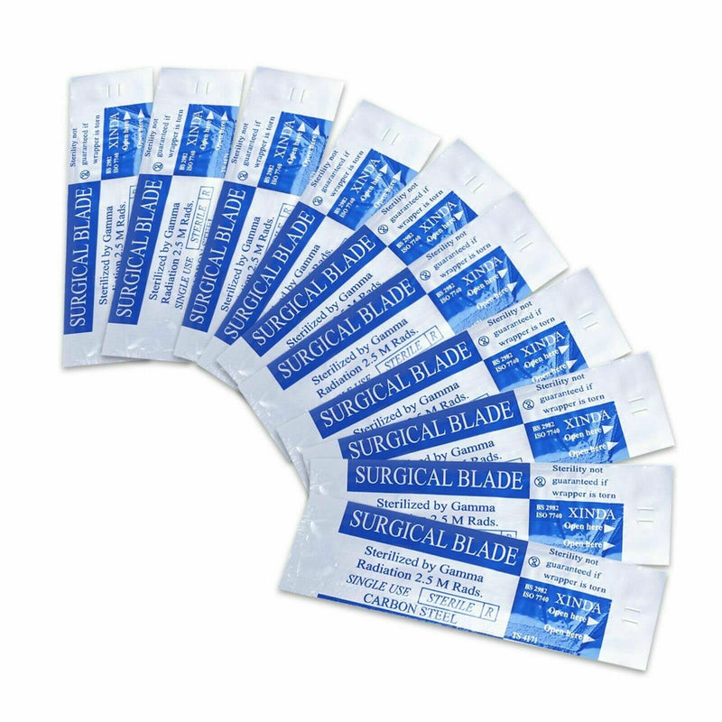 MJW Stainless Steel Scalpel Edges, Single Use, Premium, Safety Edge No. 10, 30 Individually Wrapped Craft Edges Made of Carbon Steel