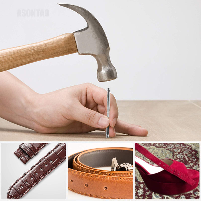 [Australia - AusPower] - 6PCS Hollow Leather Hole Punch Set (1.5mm-4mm) for Belts, Watch Bands, Leather Craft, Round Hole Punch Tool for Belt, DIY, Leatherworking, Repair Tools -ASONTAO Hole Punch Silver 