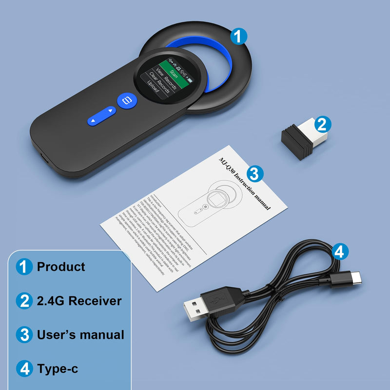 [Australia - AusPower] - Symcode Bluetooth Pet Microchip Reader Wireless RFID Animal Chip ID Reader Scanner Animal ID Tag Handheld Scanner Animal Tag Reader EMID FDX-B(ISO11784/11785) 134.2KHz/125KHz Pet Microchip Scanner Q30 
