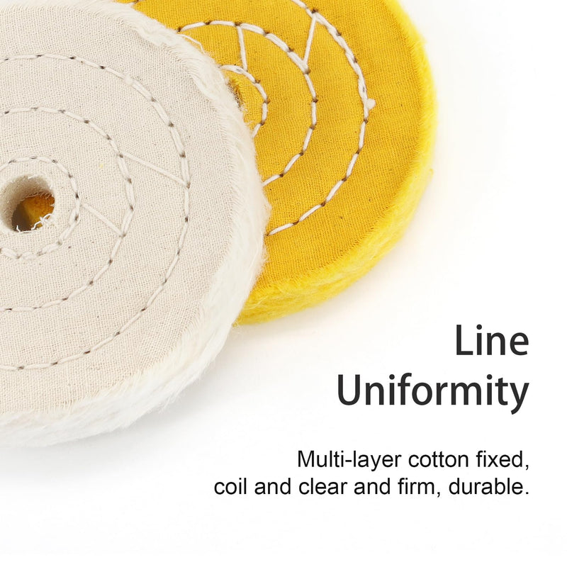 [Australia - AusPower] - SCOTTCHEN 4" Buffing Polishing Wheel with 1/4" Handle for Drill, 1/2" Arbor Hole,Fine Cotton (50Ply),Ultra Fine Cotton(30 Ply)?Treated Yellow Cotton (38 Ply) -3pcs 3pcs 