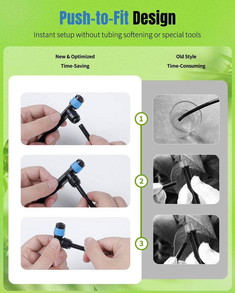 [Australia - AusPower] - Pawfly 30 Pcs Push-to-Fit Drip Irrigation Emitters with Adjustable 360 Degree Water Flow Irrigation Drippers Drip Emitters Sprinklers with Stake Drip Irrigation System Parts for 1/4 Inch Tubing 30PCS Drip Irrigation Emitters Sprayer 