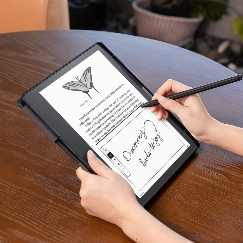 [Australia - AusPower] - CoBak Case for Kindle Scribe - All New PU Leather Cover with Auto Sleep Wake Feature for Kindle Scribe 10.2" 2022 Released with Pen Holder Black 