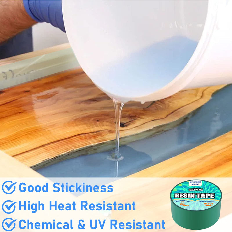 CLZYLRS 4 Rolls Resin Tape for Epoxy Resin Molding-Silicone Thermal Adhesive Tape-Easy Peeling (1inch & 3/4inch & 1/2inch & 1/4 inch) Green 108 FT Long (1inch & 3/4inch & 1/2inch & 1/4 inch)