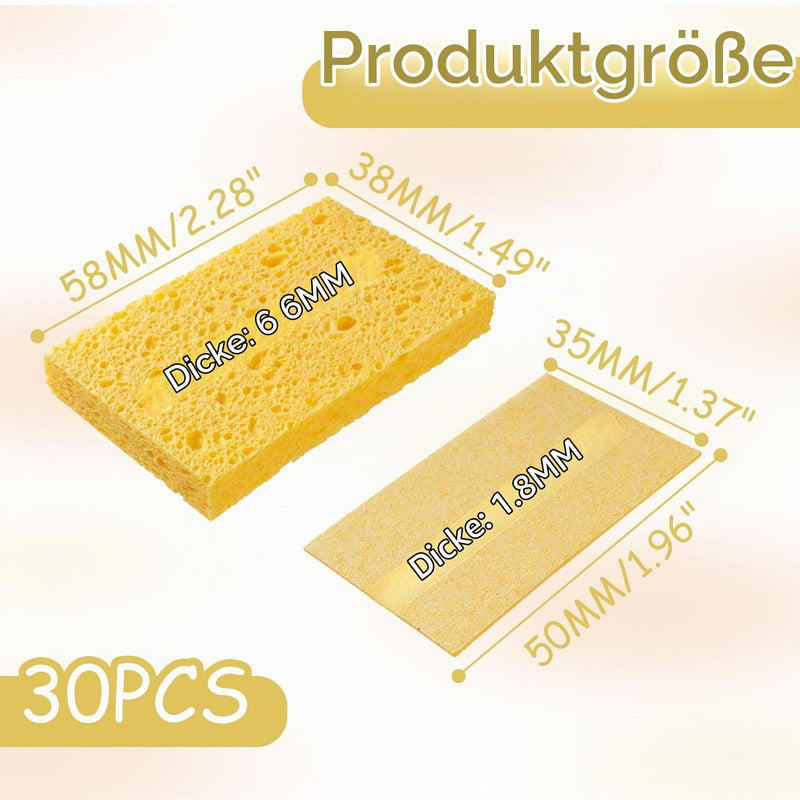 30 pieces cleaning sponge, soldering iron cleaning sponge, replacement sponge, welding cleaning sponge, industrial sponge, soldering iron cleaner pads, with tweezers for clean soldering tips | Schweißreinigungsschwamm,Industrial Schwämme,Lötkolben Löts...