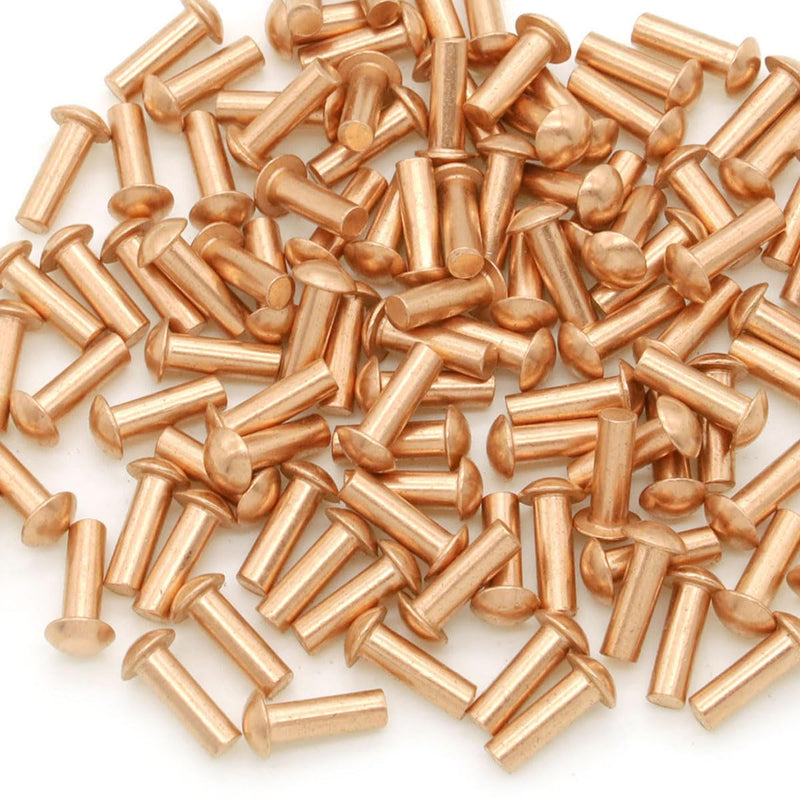 [Australia - AusPower] - 100 Pieces Round Head Solid Rivets Fasteners Copper Rivets (M4x12) M4x12 