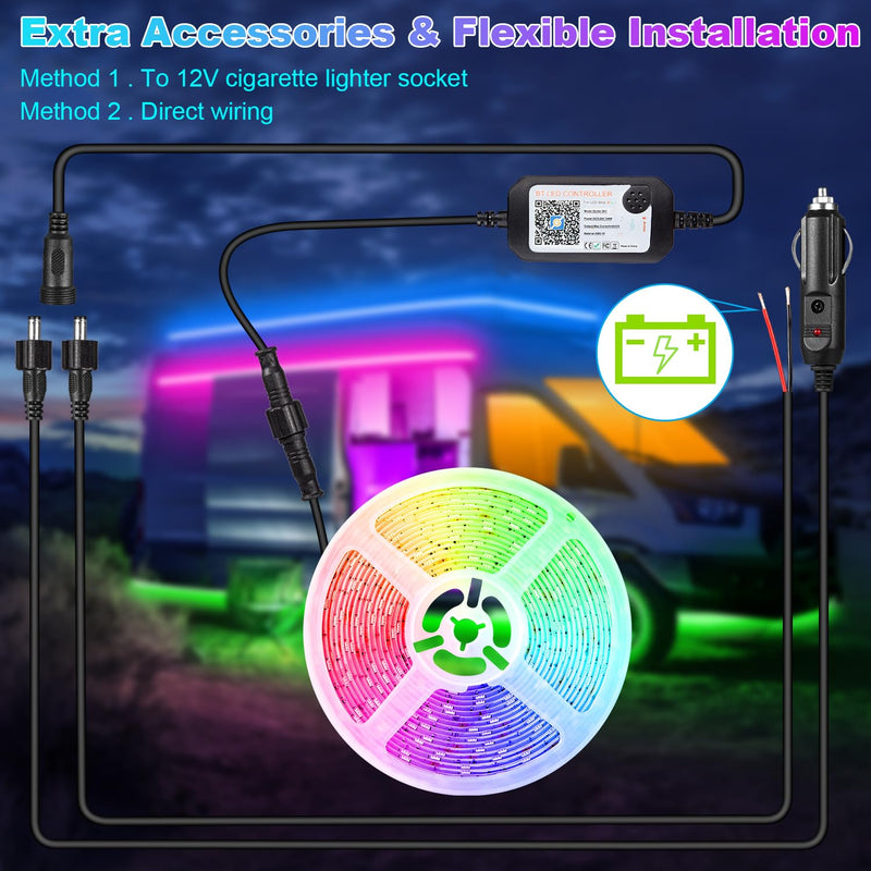 Boat Led Light 33FT, 12V RGB Waterproof Pontoon Boat Lights Exterior | IP67 Upgraded Marine Boat Interior Lighting with App for Pontoon, Deck, Bass , RV, Fishing Kayak