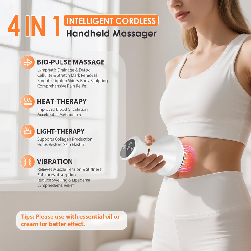 [Australia - AusPower] - Body Sculpting Machine, Lymphatic Drainage Massager & Anti Cellulite Massage Tool, Helps Reduce Stretch Marks & Cellulite, Targeted Relief for Sciatica, Nerve, Hip, Joint & Muscle and Lower Back Pain 