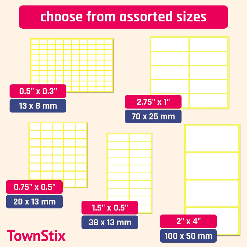 0.5" x 0.75", 1000 Pack, Matte White Labels Stickers - for Price Labels 0.5" x 0.75" | 1000 Labels - NewNest Australia