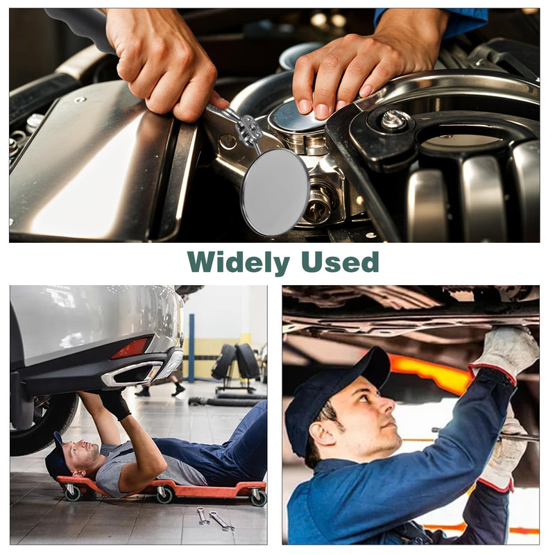 [Australia - AusPower] - YBEATY Set of 2 Telescopic Inspection Mirror Set, Round, 360 Degrees, Rotatable, Extendable Mechanical Car Mirror, Inspection Mirror Handles for Vehicle Inspections, Technicians, Tool, Geocaching 