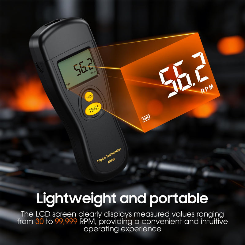 [Australia - AusPower] - Digital Tachometer, Noncontact Laser Photo Sensor with 30 to 99,999 RPM Accuracy, RPM Gauge Meter 