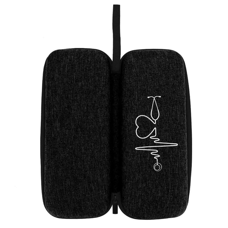 [Australia - AusPower] - xuuyuu Stethoscope Organizer EVA Storage Case Shockproof Portable Travel Bag with Inner Mesh Pocket for Stethoscope (Black) 