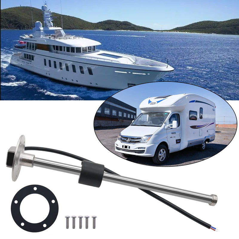 KAOLALI Level Sensor, Stainless Steel Fuel Sending Unit, Water Level Indicator Sensor for Boats, Motorhome, Fuel and Water Indicator, Fuel Gas Sensor, 5-Hole 0-190 Ohms (275 mm) 275MM