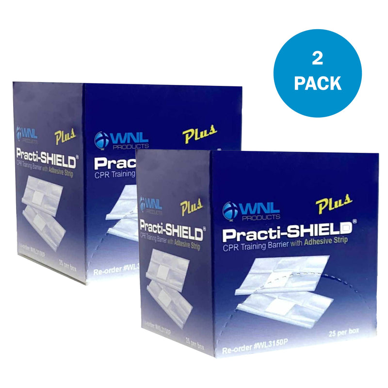 [Australia - AusPower] - WNL Products WL3150P-2PACK CPR Practi-Shield PLUS Deluxe Manikin Training Protectors with Adhesive Strip - 50 Shields 