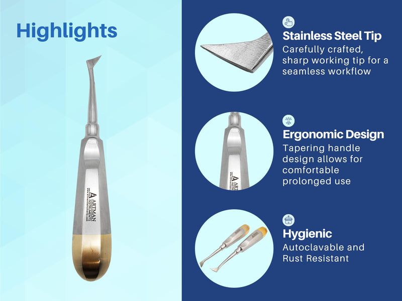 [Australia - AusPower] - Cryer Dental Molar Root Extraction Elevator Left and Right Surgical Root Extraction 