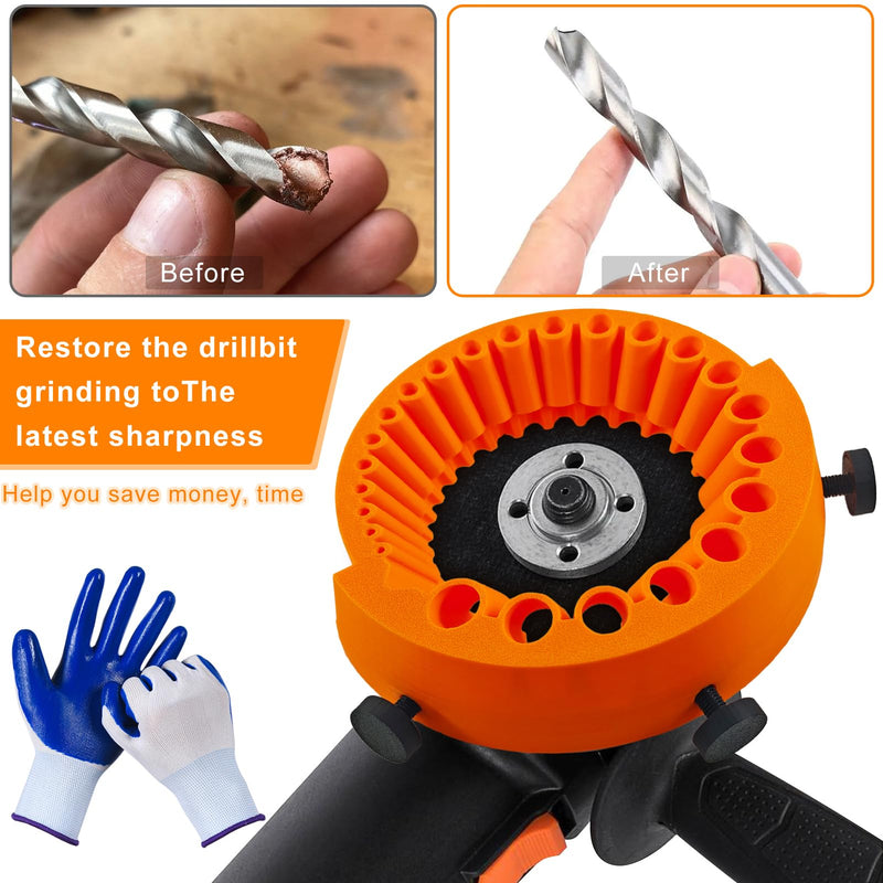 [Australia - AusPower] - Universal Drill Grinder Set with Gloves Drill Sharpener Drill Grinding Device 2 to 13 mm Drill Bit for Grinding 125 mm for DIY & Professionals 