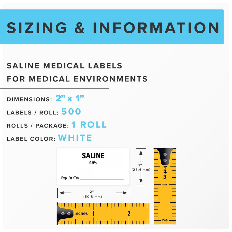 Saline Expiration Date Labels 2"x1"