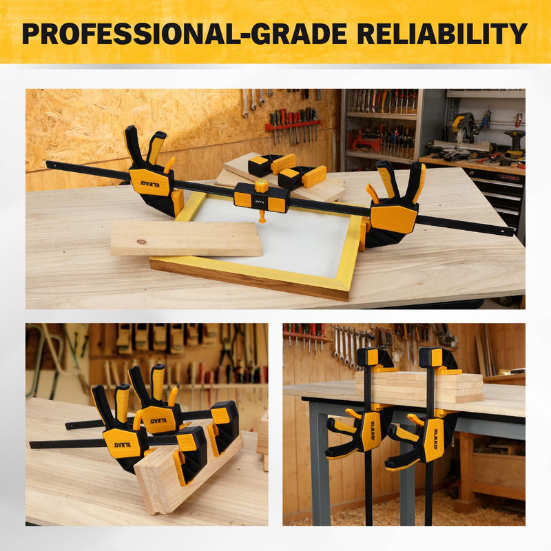 [Australia - AusPower] - 3-Pack 12-Inch Bar Clamp for Woodworking with Leveling Block Clamp, 350LBS Load Limit, Heavy Duty Quick-Release Wood Clamps/Spreader, One-Handed F Clamp for Wood Working 3-Piece long 350lbs 