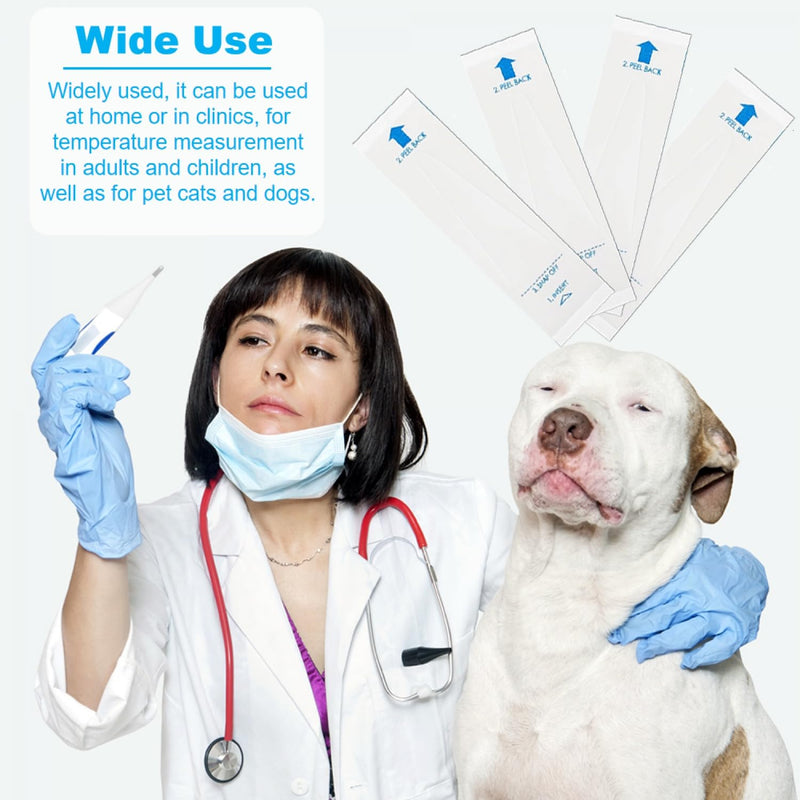 [Australia - AusPower] - 100 Pcs Disposable Digital Thermometer Probe Covers Sleeve Clear Temperature Sheath Sleeves Cover for Oral, Armpit, Rectal Thermometer 100 pack 