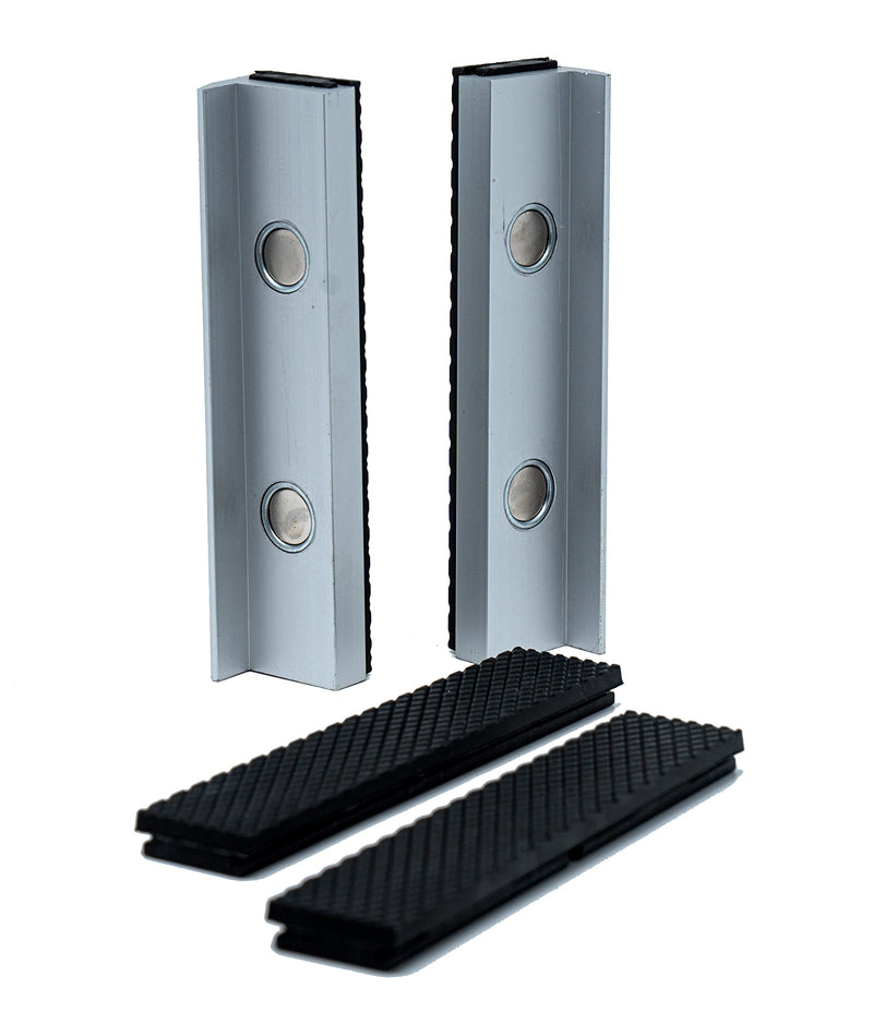 Aluminum Alloy Rubber Soft Vice Jaws with Strong Magnet Blocks Sold with Extra Spare Pair Rubber (5Inch) 5Inch