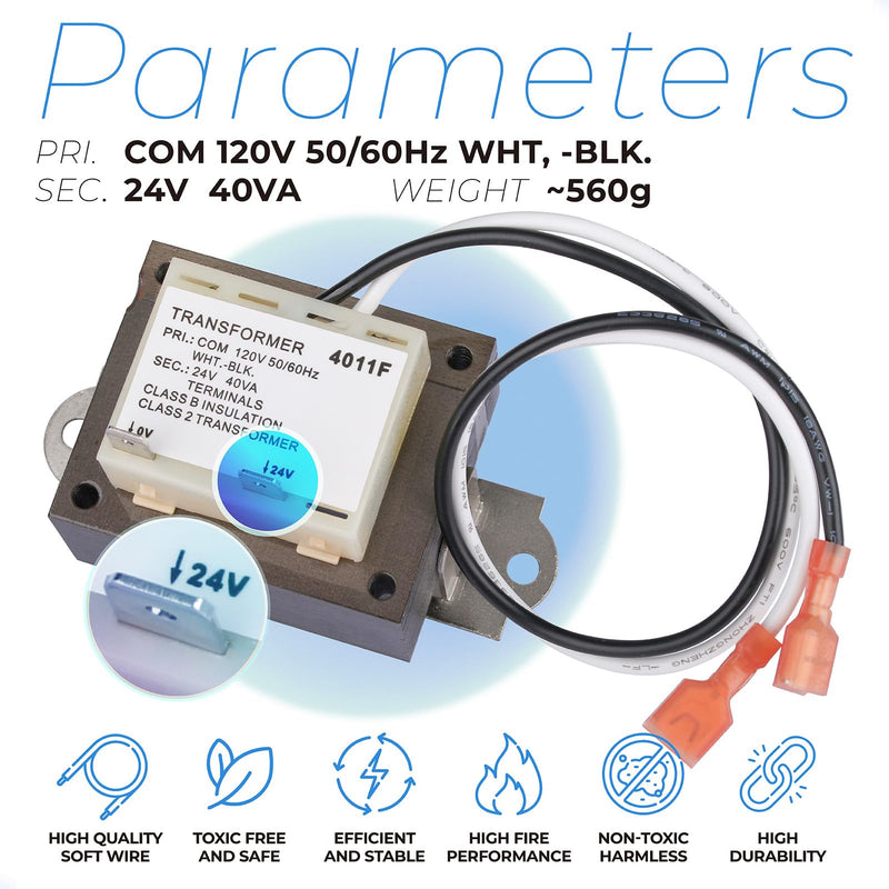 [Australia - AusPower] - ANTOBLE 0130M00140S 120V to 24V Transformer for Goodman Amana HVAC Furnace Transformers Replacement Parts Primary 120V WHT BLK Secondary 24V 40VA Heater Hvac Multi Tap Class 2 Control with Foot Mount 