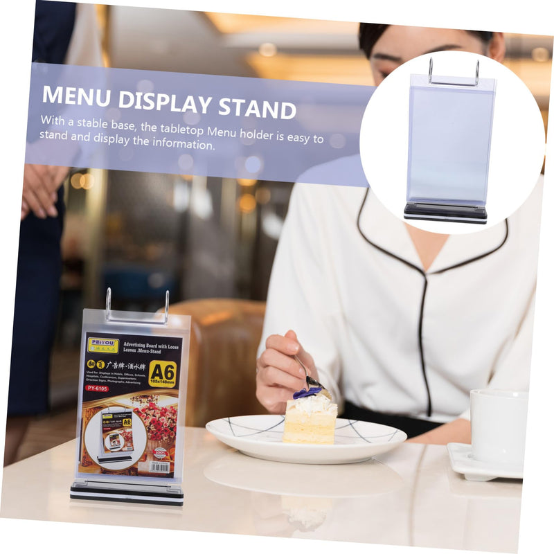 [Australia - AusPower] - Ciieeo Menu Holder for Table Menu Display Holder Flip Menu Holder Menu Display Stand Desktop Display Stand Restaurant Menu Stand Sign Poster Stand A4 Pvc Picture Frame Material 