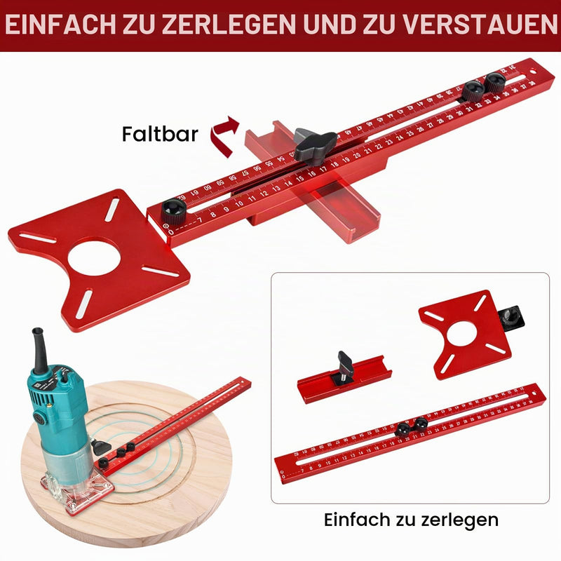 4 in 1 Adjustable Router Compass - Radius 90-610mm | Aluminium Multifunktionale Frässchablone Oberfräse Zubehör, Planfräsvorrichtung & Fräsrillenhalterung, kompatibel mit Makita