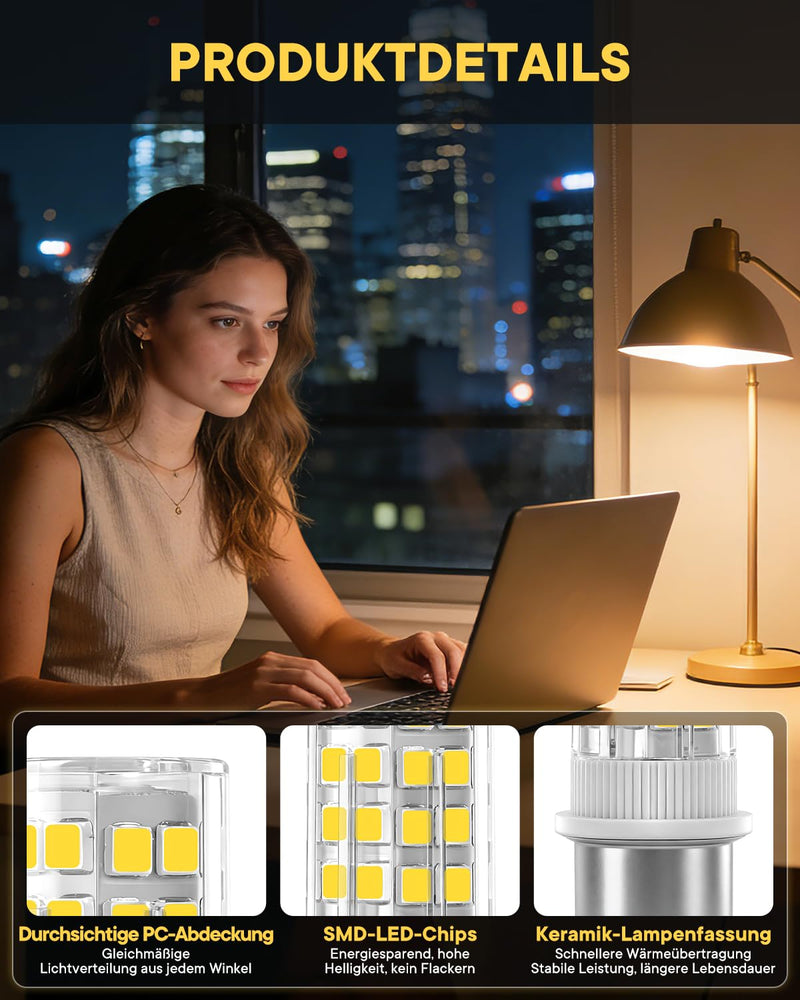 180°Bayonet Double Contact LED Lamp Height Offset Pins BA-Y15D- 4W (40W Equivalent) 400LM CRI85 - Life for Living Room, Kitchen & Garden, AC12V-DC12-24V (Cool White 6000K, Pack of 2) Cool White 6000k 2-pack