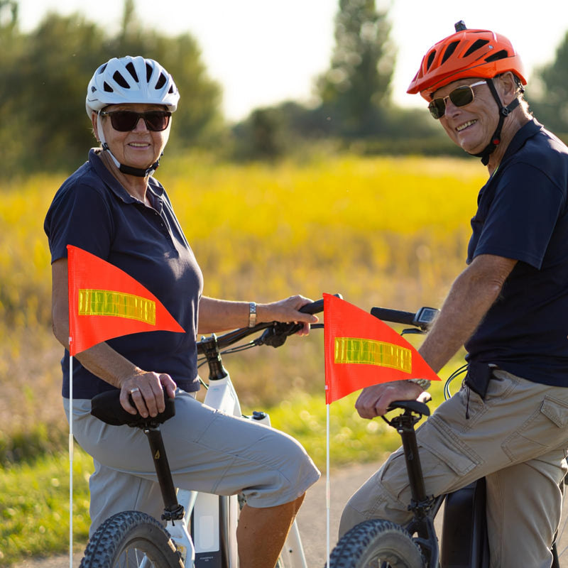 [Australia - AusPower] - Yardwe Bike Safety Flag with Pole, 2 Set Adjustable Height Bike Flags Waterproof Orange Safety Flag with Reflective Strip 