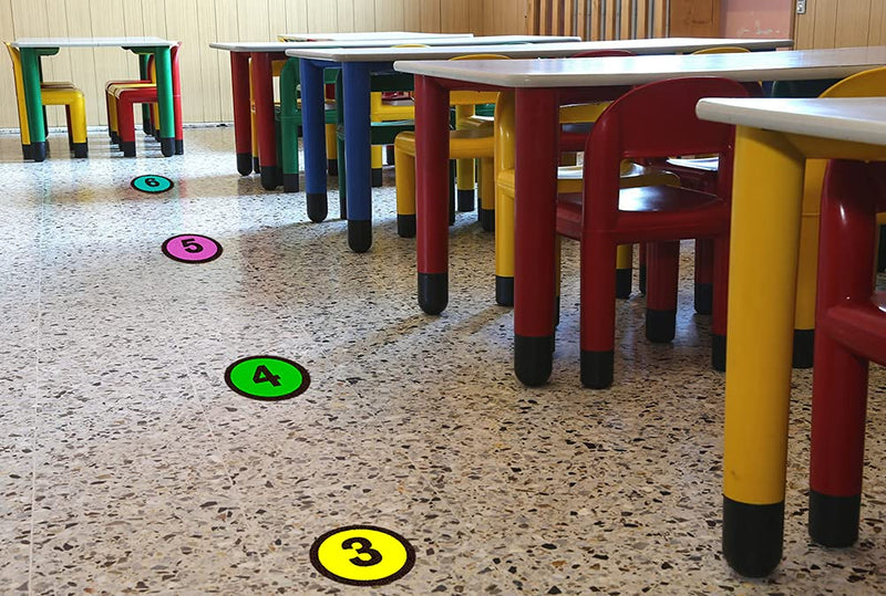 [Australia - AusPower] - WhatSign Line up Spots for Classroom Floor Number Stickers for Classroom 36Pcs Line up Dots Floor Decals Line up Numbers for Classroom Back to School Kindergarten Preschool Supplies 1-round 