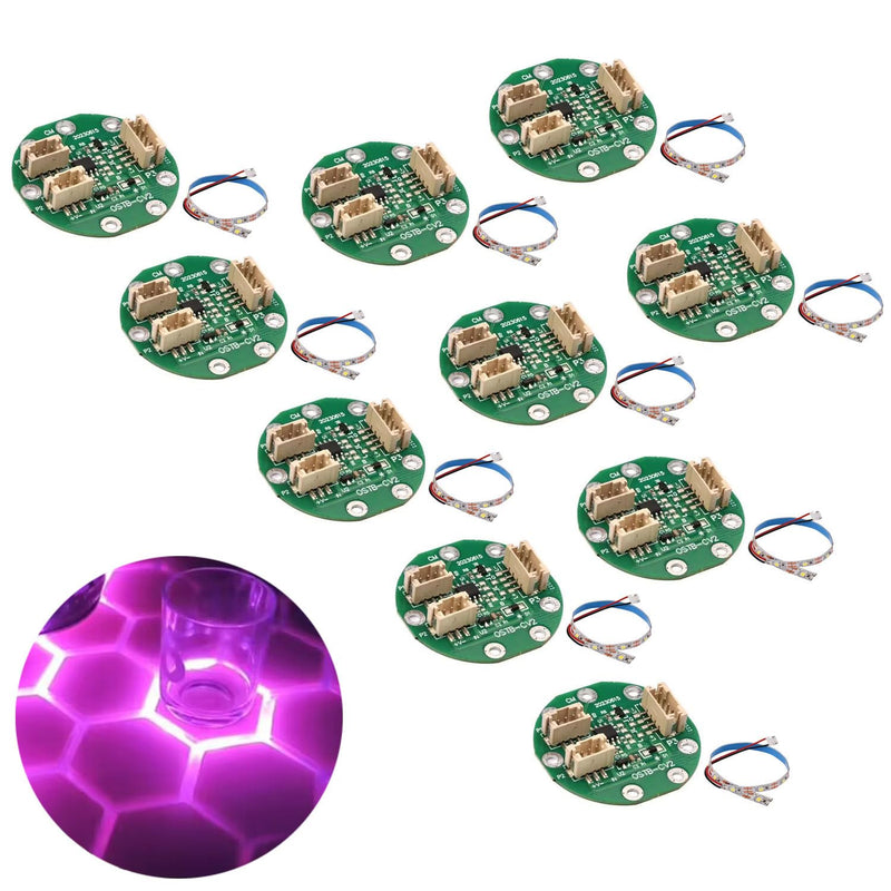 Touch Sensor Circuit Board DIY Touch-Sensitive Smart Table Module with LED Strip for Hexagon Coffee Luminous Table Touch Light Up Touch Switch 10Pcs (RGB) 10Pcs (RGB)